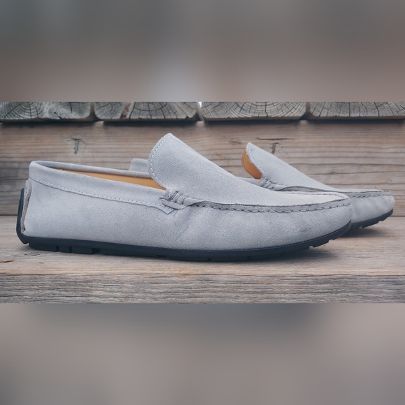 Grey suede leather driving shoes ***Sleek design regular to medium width feet*** - Picture 5 of 8